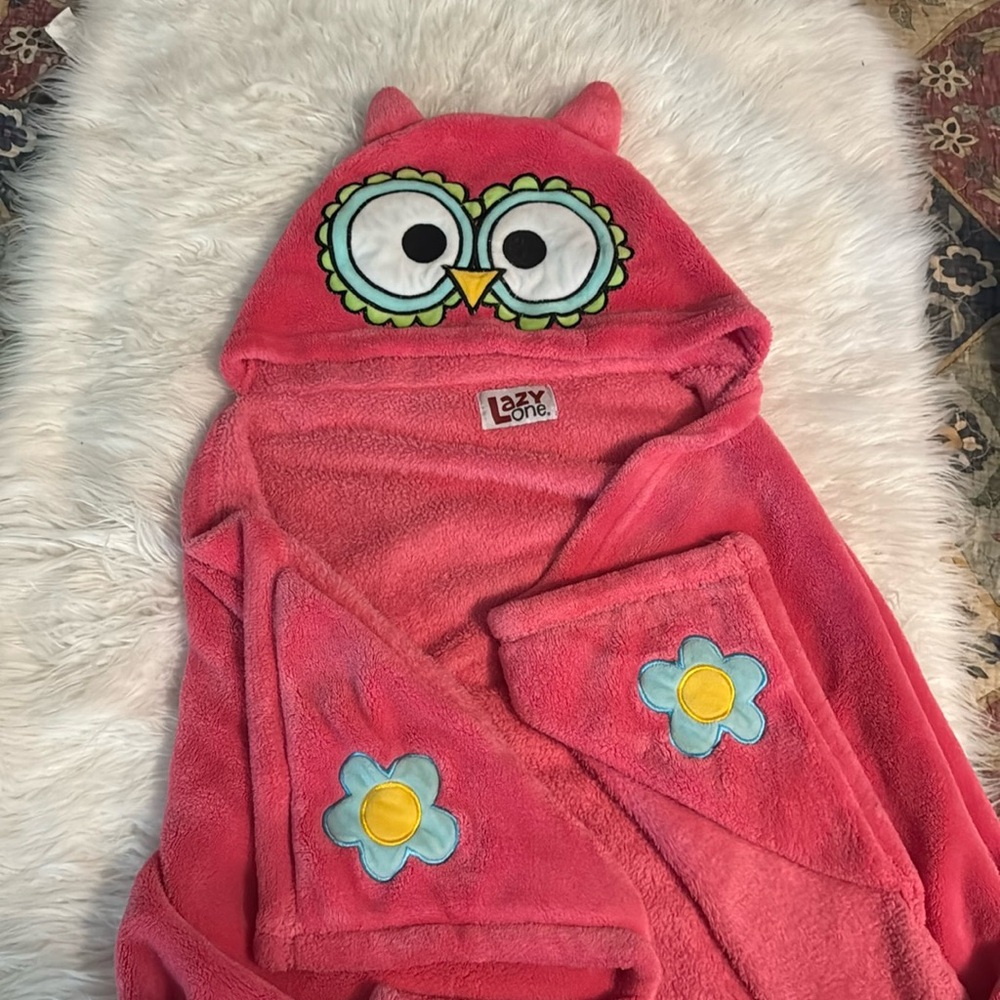 Lazy One Critter Kids Owl Hooded Blanket